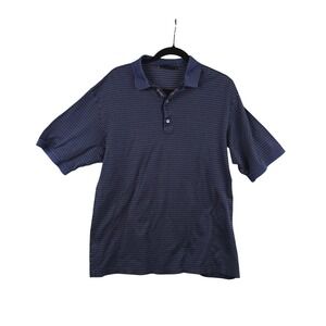 Bobby Jones Collection Mens Large Navy Diamond Print Polo Shirt Made in Italy
